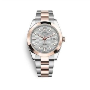 Rolex Datejust Silver Fluted Motif Index Dial Oyster Bracelet