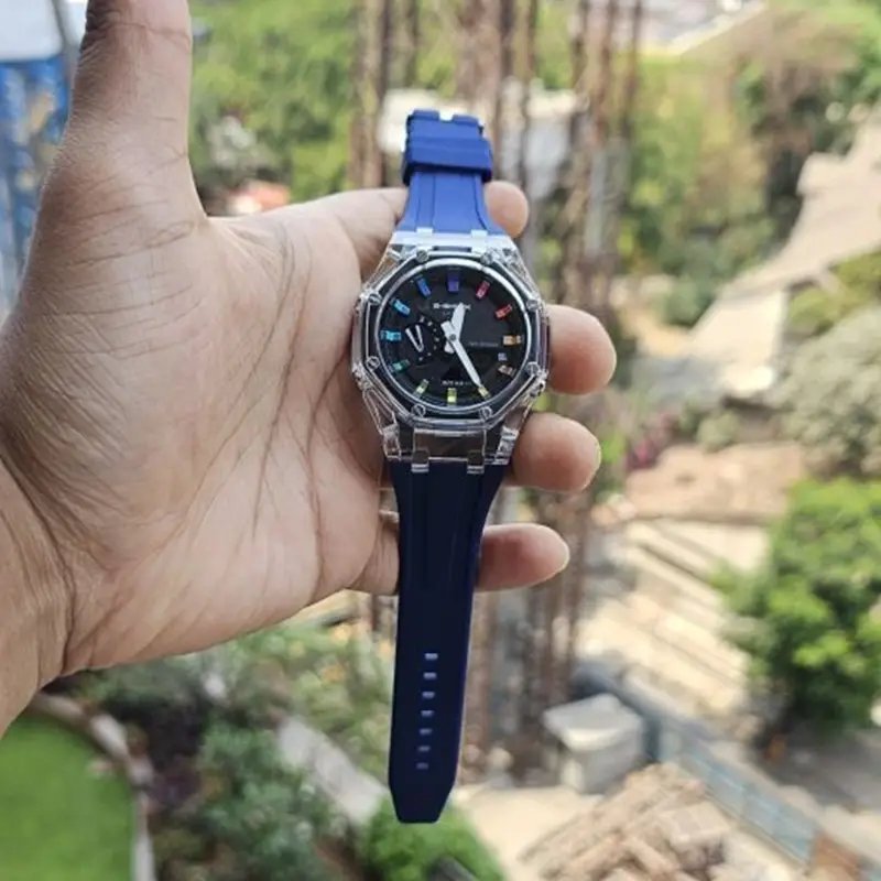 G-shock Blue Rainbow Silicon Premium Watch - Image 2