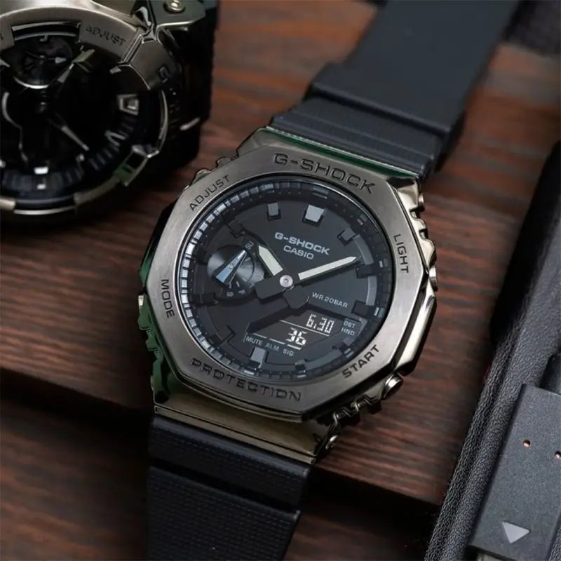 G-shock Gm 2100 Stainless Steel Black Dial Black Strap Watch - Image 2