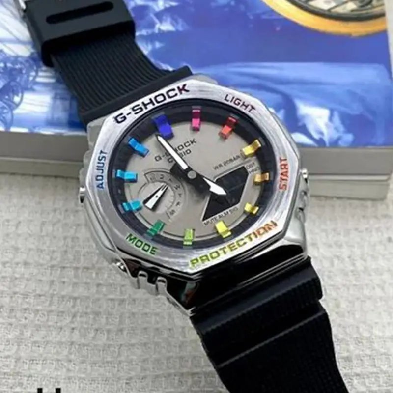 G-shock Gm 2100 Stainless Steel Rainbow Black Strap Watch - Image 4