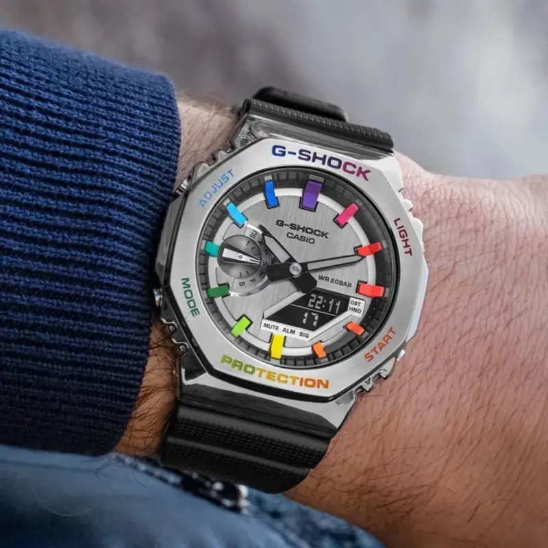 G-shock Gm 2100 Stainless Steel Rainbow Black Strap Watch - Image 7