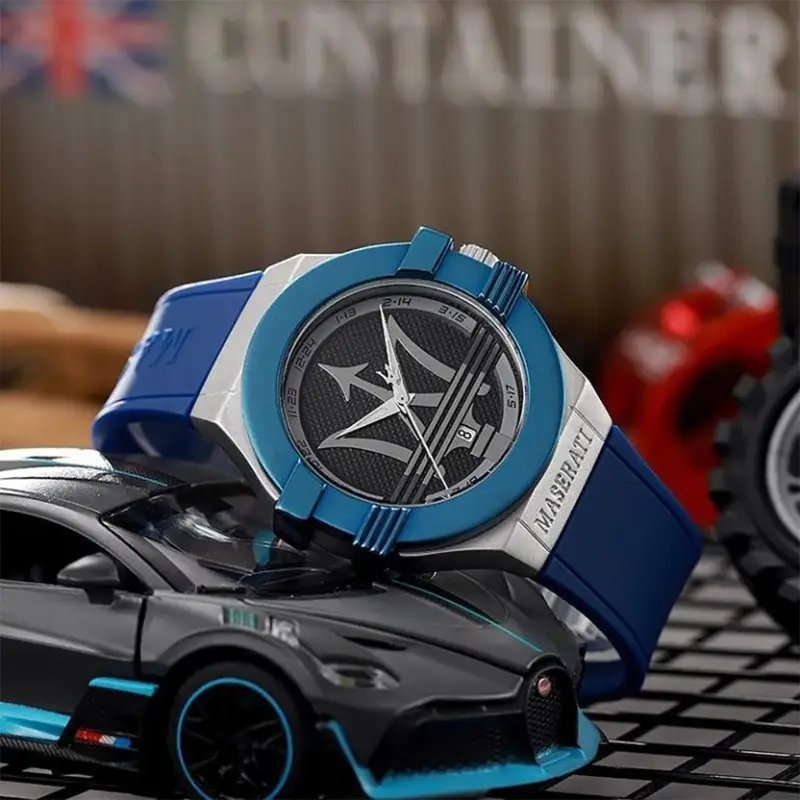 Maserati Blue Silver Leather Watch - Image 2