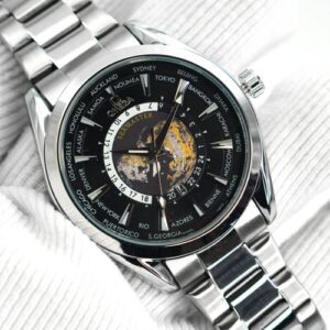 OMEGA SEAMASTER WORLDTIMER shift movement back open