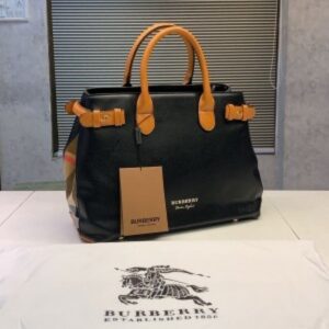 Branded Burbery Banner Print Bag Black