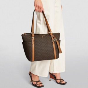 Branded  Mk Sulliivan saffiano Tote Bag with Dusk Bag (bj)