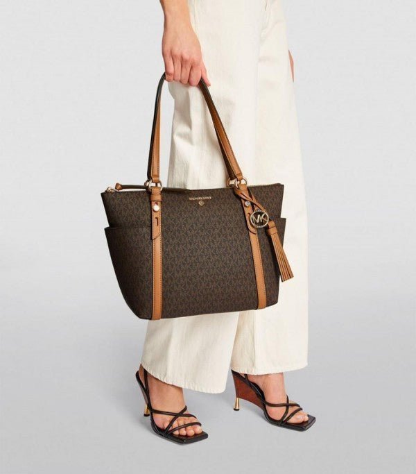 Branded Mk Sulliivan saffiano Tote Bag with Dusk Bag (bj)