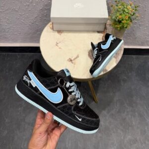 nike airforce 1 low x stussy x black blue