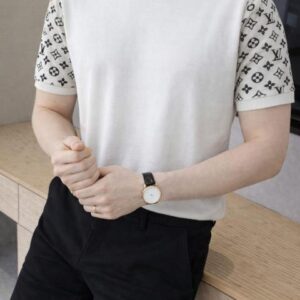 Louis Vuitton Imported White knitted Super Premium Round Neck T-shirt F3516-WH