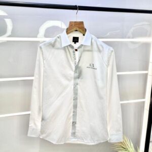 Armani Exchange Reflective White Premium Shirt With Brand Box Packing And Carry Bag F2500-WH