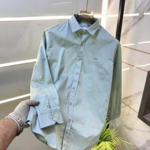 Lacoste Mint Embroidery Logo Oxford Lycra Premium Shirts F3037-MI