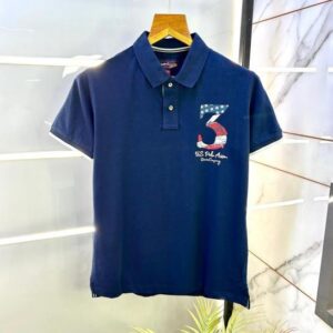 Us Polo Navy Printed Collar Neck Premium T-shirt F2845-NY