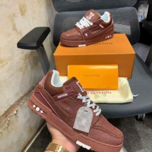 Louis Vuitton Trainer Brown Denim With All Accessories (368
